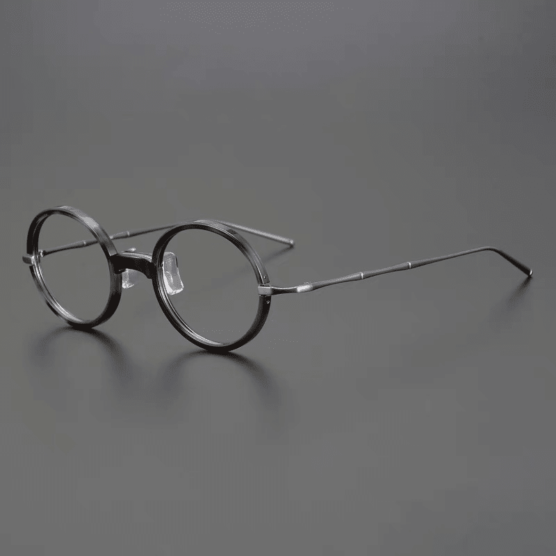 Titanium round eyeglasses sales