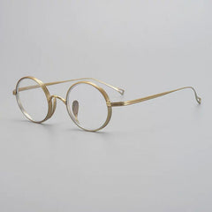 Naoko Ultralight Titanium Round Glasses Frame Round Frames Southood Gold Silver