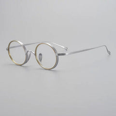 Naoko Ultralight Titanium Round Glasses Frame Round Frames Southood Silver Gold