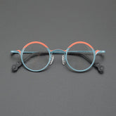 Nardo Titanium Round Glasses Frame Round Frames Southood Red Green