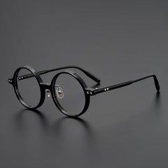 Nedaa Hand Craft Retro Tortoise Round Glasses Frame Round Frames Southood Black