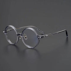 Nedaa Hand Craft Retro Tortoise Round Glasses Frame Round Frames Southood Clear Grey