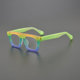 Nic Unisex Rectangle Acetate Glasses Frame Rectangle Frames Southood Matte Orange Blue