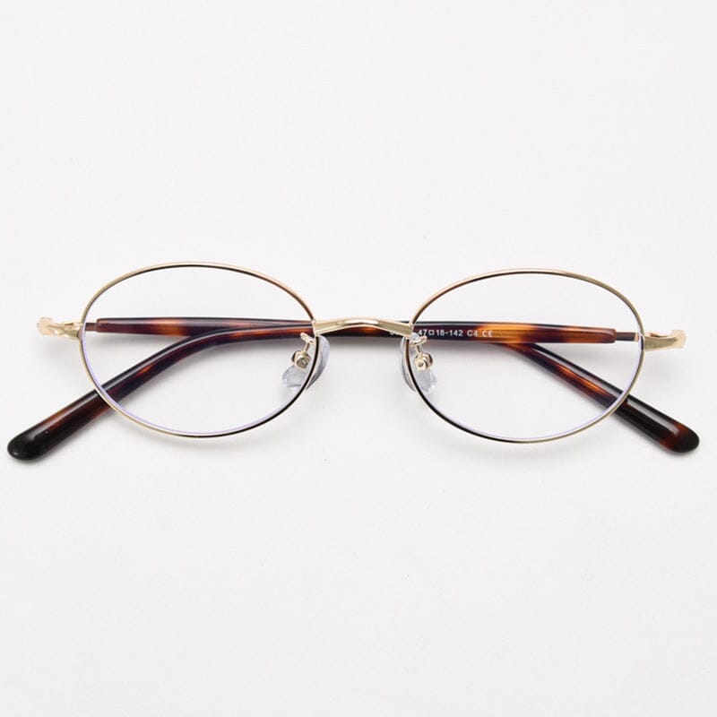 Nikki Vintage Oval Eyeglasses Frame Browline Frames Southood Gold