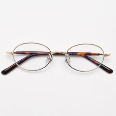 Nikki Vintage Oval Eyeglasses Frame Browline Frames Southood Gold