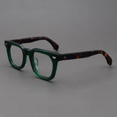Niurka Vintage Acetate Glasses Frame Rectangle Frames Southood Green Leopard