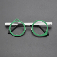 Noor Retro Titanium Glasses Frame Geometric Frames Southood Green White