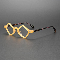 Norrie Vintage Acetate Glasses Frame Geometric Frames Southood Orange Leopard