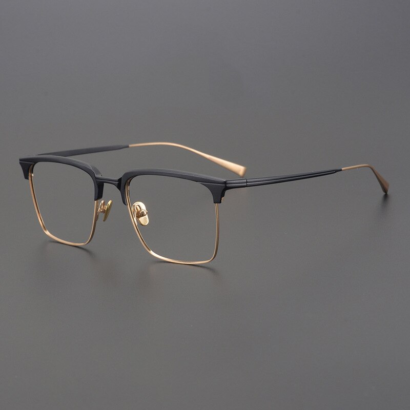 Oates Titanium Glasses Frame Rectangle Frames Southood GoldBlack