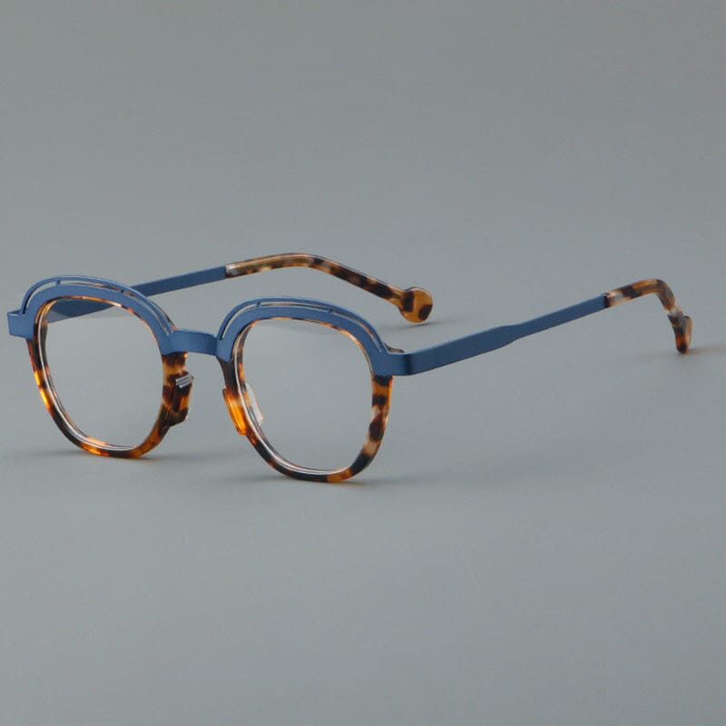 Ochoa Retro Square Glasses Frame Rectangle Frames Southood Blue Leopard