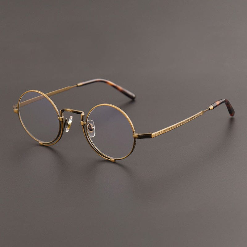 Odam Retro Round Titanium Glasses Frame Round Frames Southood Bronze