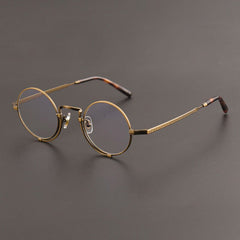 Odam Retro Round Titanium Glasses Frame Round Frames Southood Bronze