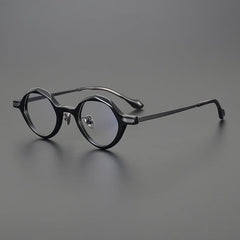 Okes Round Titanium Glasses Frame Round Frames Southood Black