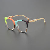 Olita Multicolor Square Acetate Glasses Frame Rectangle Frames Southood Matte Orange Blue