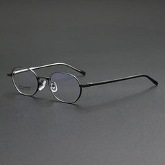 Olmo Retro Titanium Eyeglasses Frame Oval Frames Southood Black