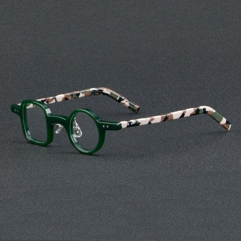 Onur Vintage Round Square Acetate Glasses Frame Geometric Frames Southood Green camouflage