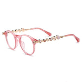 Opal Vintage Rhinesotne Cat Eye Glasses Frame Browline Frames Southood Pink