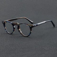 Orell Retro Acetate Glasses Frame Round Frames Southood Blue Leopard