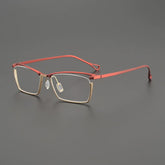 Osch Retro Titanium Ultra-Light Glasses Frame Rectangle Frames Southood Red Gold