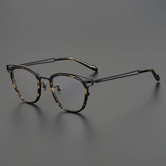 Otis Titanium High-Quality Glasses Frame Rectangle Frames Southood LeopardBlack