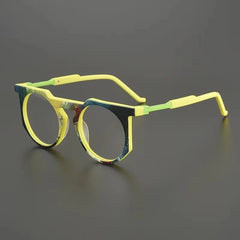 Paelor Retro Round Acetate Glasses Frame Round Frames Southood Yellow