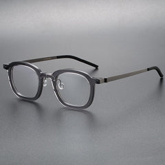 Paget Vintage Acetate Titanium Square Glasses Frame Rectangle Frames Southood Grey