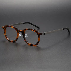 Paget Vintage Acetate Titanium Square Glasses Frame Rectangle Frames Southood Leopard