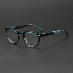 Patel Vintage Acetate Glasses Frame Oval Frames Southood Blue Stripe