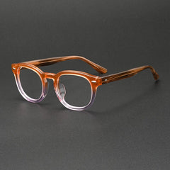 Patel Vintage Acetate Glasses Frame Oval Frames Southood Orange Stripe