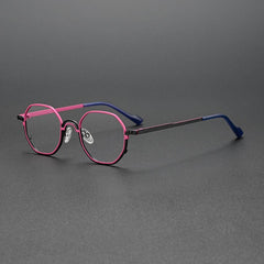 Pedri Retro Titanium Eyeglasses Frame Geometric Frames Southood Black Red