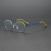 Pedri Retro Titanium Eyeglasses Frame Geometric Frames Southood Blue Green