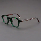 Pepper Vintage Acetate Glasses Frame Rectangle Frames Southood Green Leopard