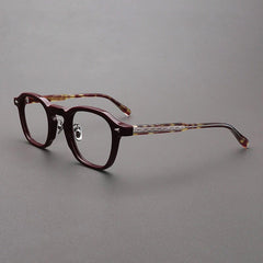 Pepper Vintage Acetate Glasses Frame Rectangle Frames Southood Red Leopard