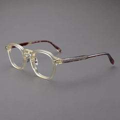 Pepper Vintage Acetate Glasses Frame Rectangle Frames Southood Yellow Leopard