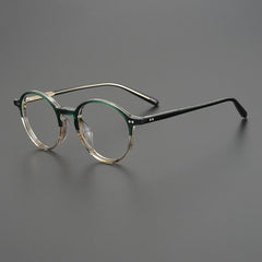 Pepper Vintage Acetate Glasses Frame Round Frames Southood Green Stripe