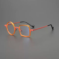Piers Titanium Acetate Round Glasses Frame Geometric Frames Southood Orange Red