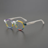 Pirro Acetate Round Retro Glasses Frame Round Frames Southood Matte Orange White