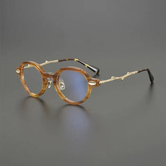 Plato Retro Oval Acetate Oversize Glasses Frame Oval Frames Southood Amber Gold