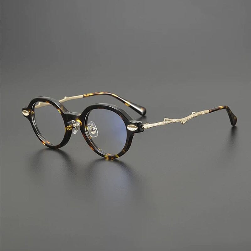 Plato Retro Oval Acetate Oversize Glasses Frame Oval Frames Southood Leopard Gold