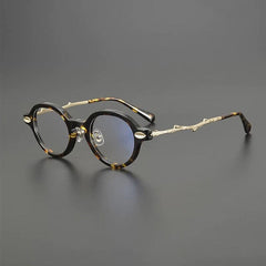 Plato Retro Oval Acetate Oversize Glasses Frame Oval Frames Southood Leopard Gold