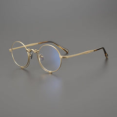 Porfirio Titanium Round Glasses Frame Round Frames Southood Gold