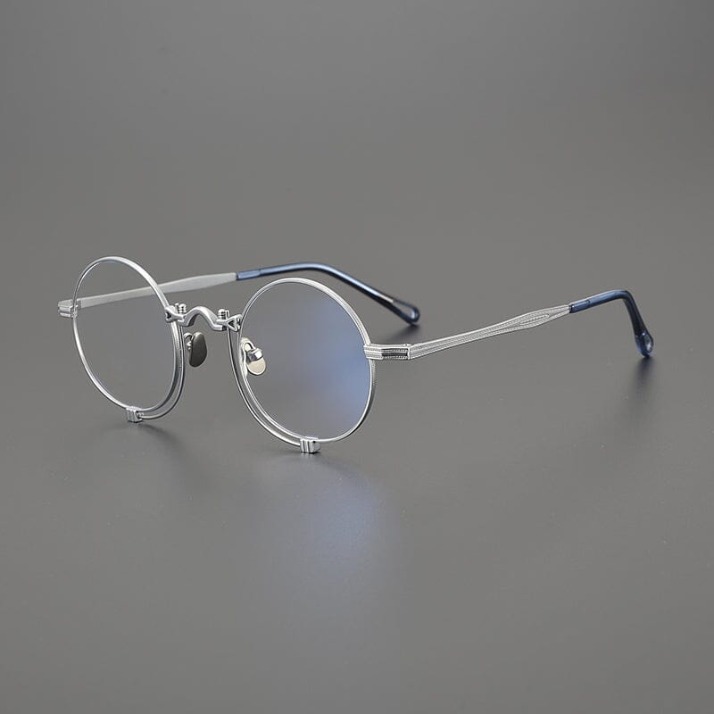 Porfirio Titanium Round Glasses Frame Round Frames Southood Silver
