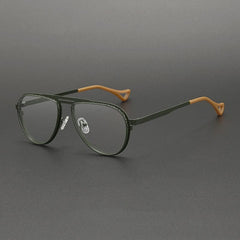 Porro Vintage Alloy Eyeglasses Frame Aviator Frames Southood Olive Green
