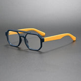 Pubill Vintage Acetate Eyeglasses Frame Aviator Frames Southood Dark Blue Yellow