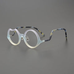 Qarib Vintage Acetate Glasses Frame Geometric Frames Southood Matte Light Blue