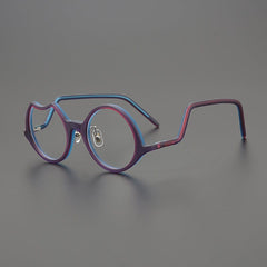 Qarib Vintage Acetate Glasses Frame Geometric Frames Southood Matte Purple Blue