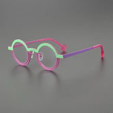 Qiao Round Titanium Glasses Frame Round Frames Southood Green Pink