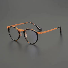 Qin Acetate Titanium Glasses Frame Round Frames Southood Tortoiseshell Orange