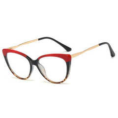 Queena TR90 Optical Glasses Frame Cat Eye Frames Southood C9 red leopaed