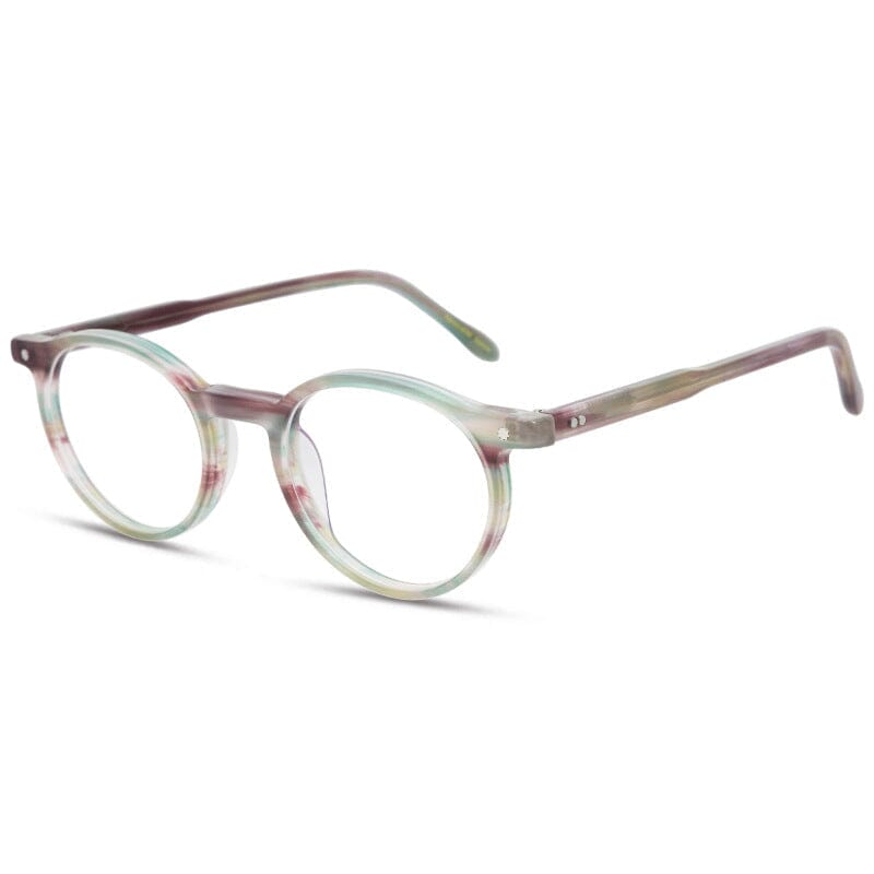 Quinn Vintage Acetate Glasses Frame Round Frames Southood Purple Green